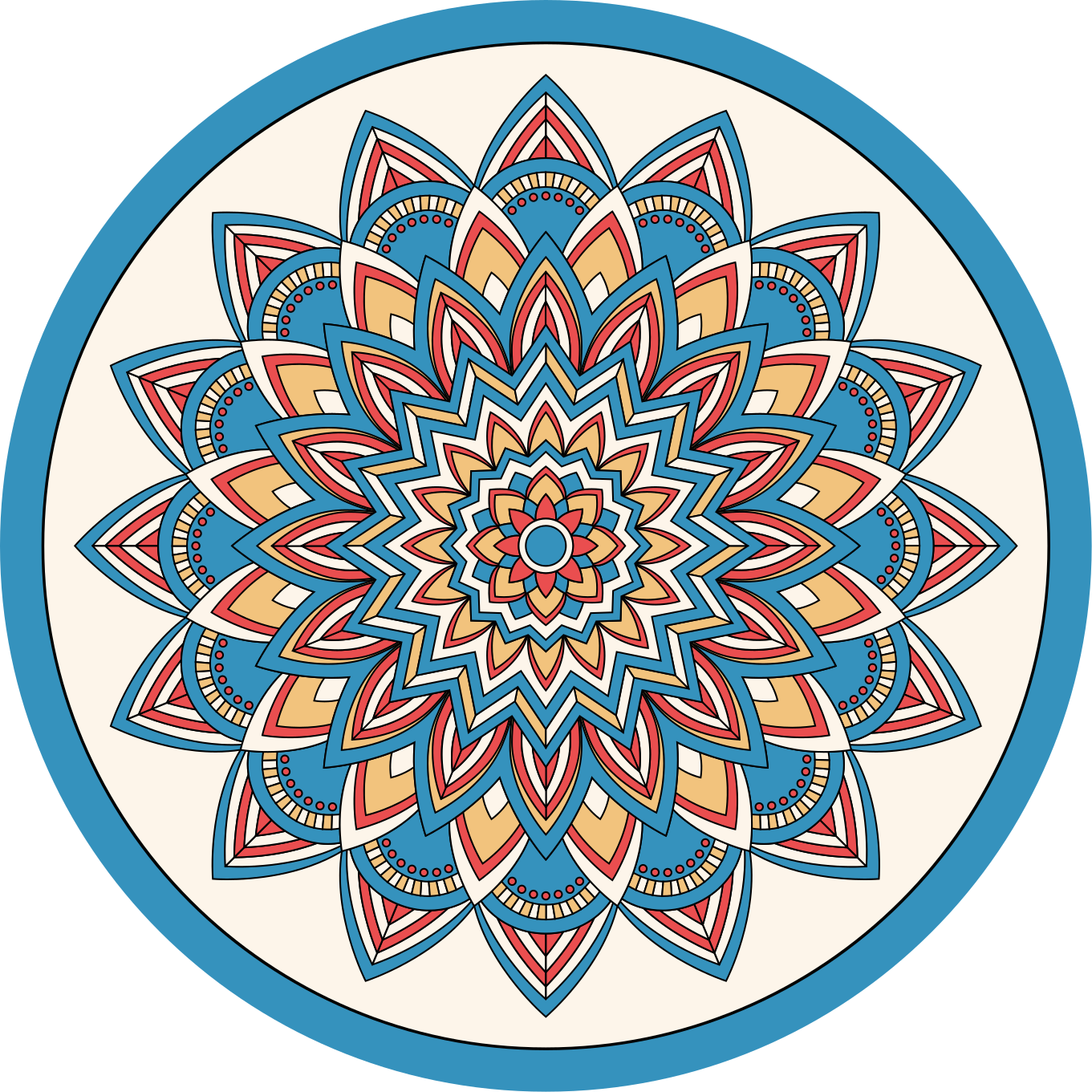 Tapis vinyle mandala arrangement botanique vibrant - TenStickers