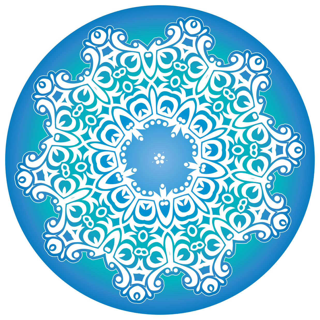 Tapis vinyle mandala ornement botanique élaboré - TenStickers