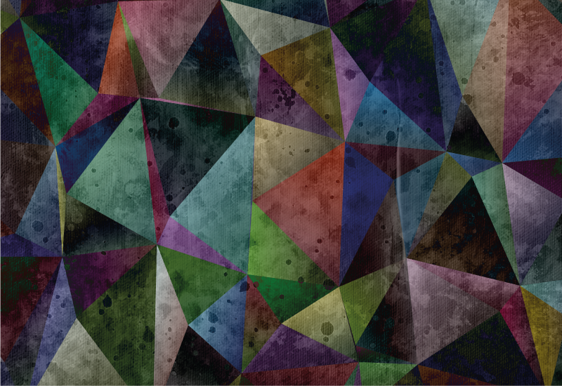 Tapis vinyle géométrique mosaïque triangulaire colorée - TenStickers
