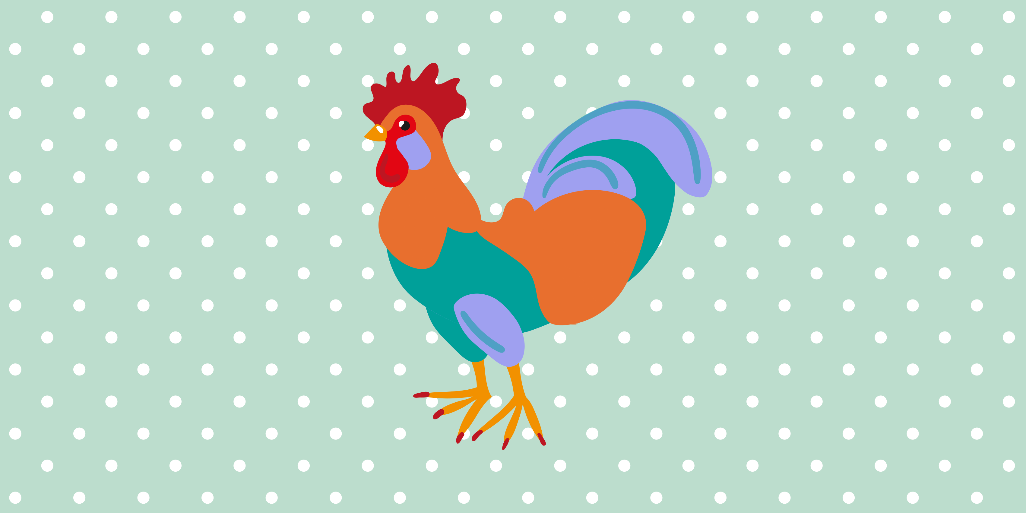 Tapis vinyle animal art de coq vibrant - TenStickers