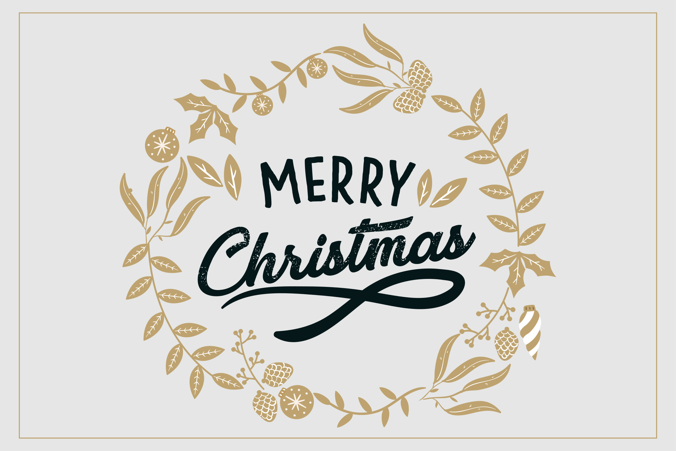 Tapis vinyle noël joyeuse salutation dorée - TenStickers