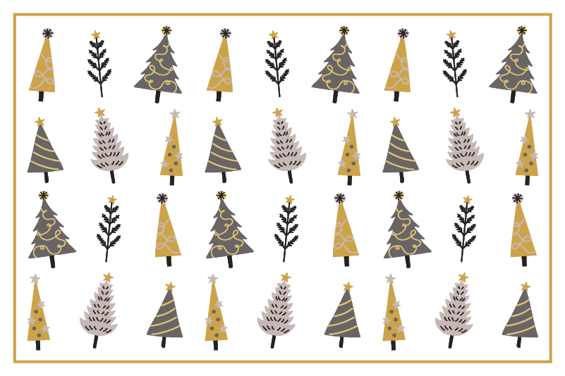 Tapis vinyle noël motif d'arbre fantaisiste - TenStickers