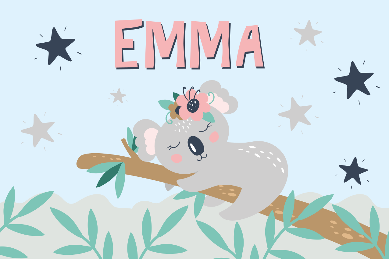 Tapis vinyle personnalisé nuit des koalas - TenStickers