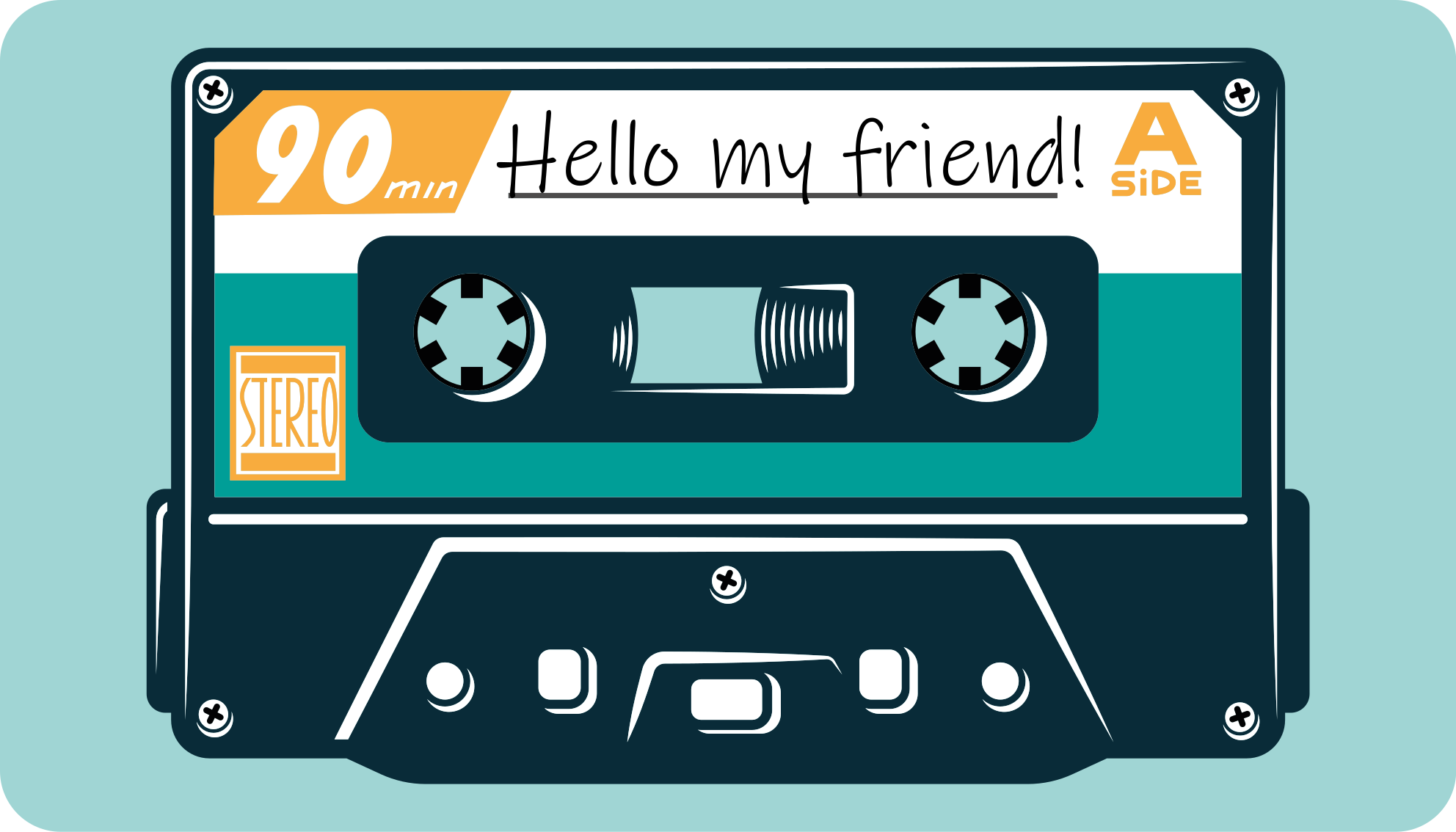 Tapis vinyle personnalisé salutation sur cassette - TenStickers