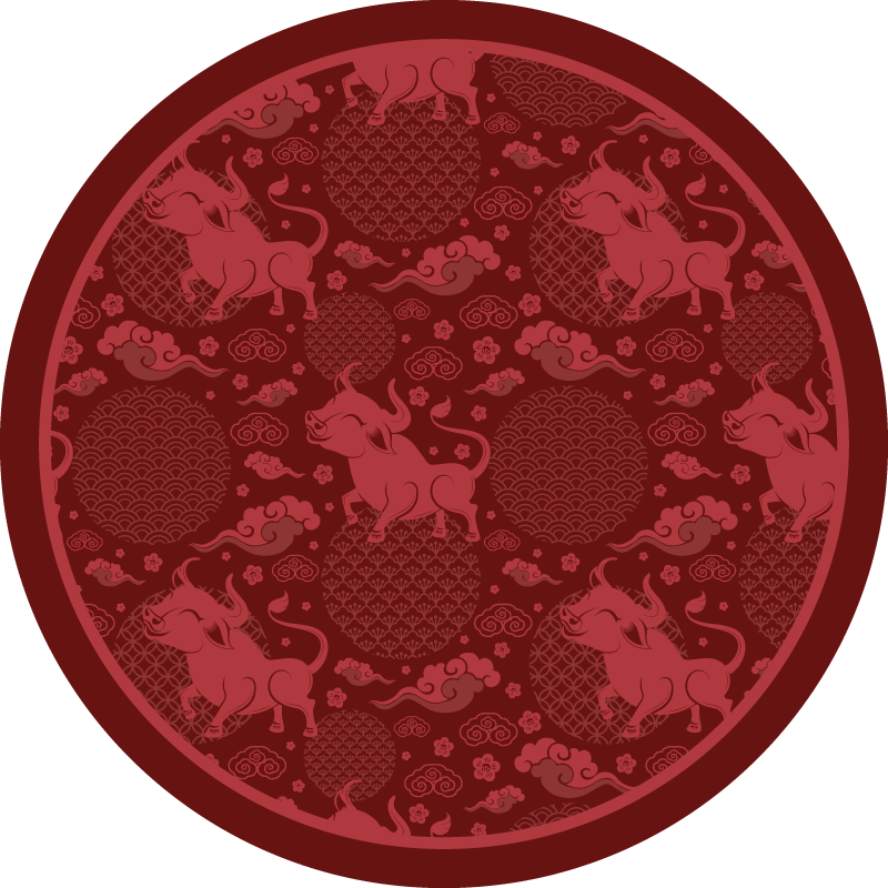 Tapis vinyle salon motif de bœuf ludique - TenStickers
