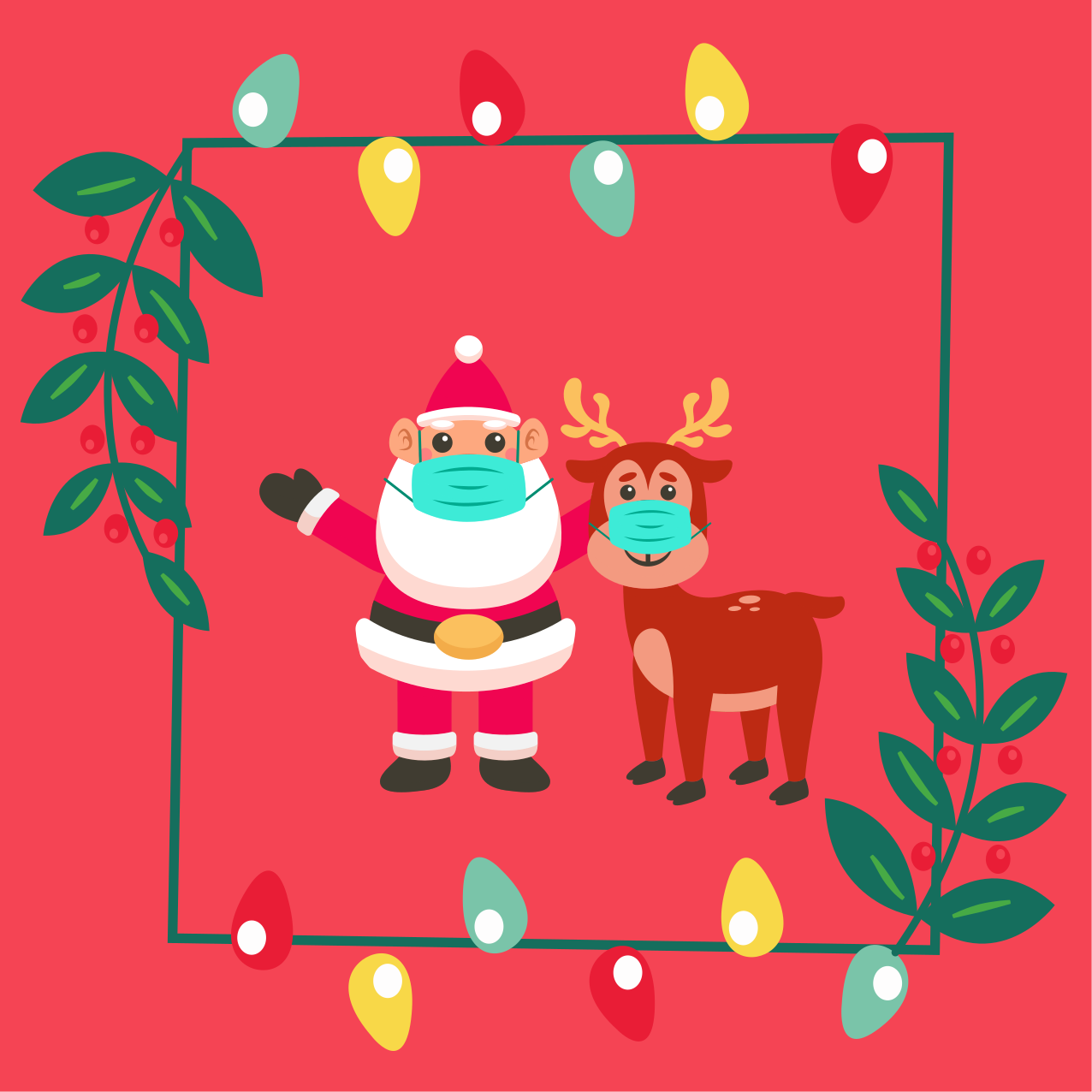 Tapis vinyle noël père noël avec masque - TenStickers