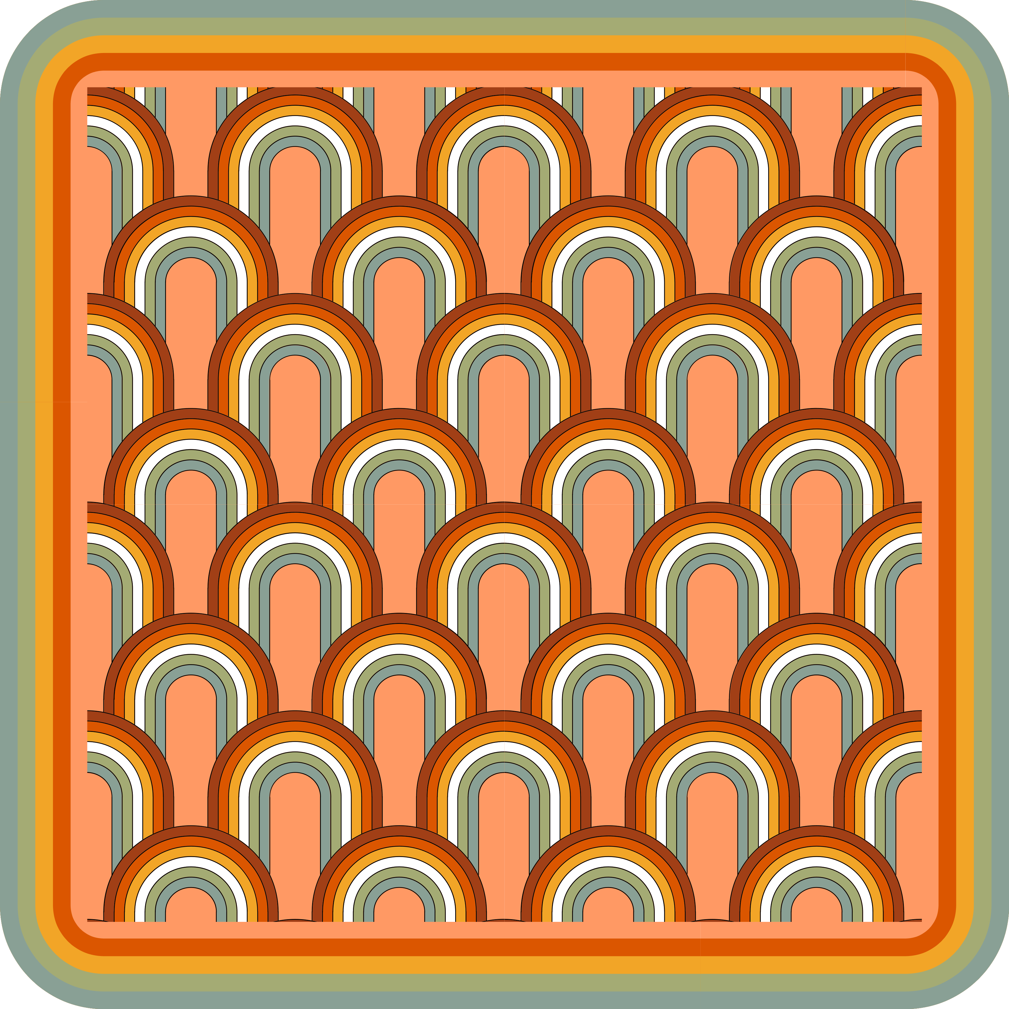 Tapis vinyle géométrique motifs d'arche colorés - TenStickers