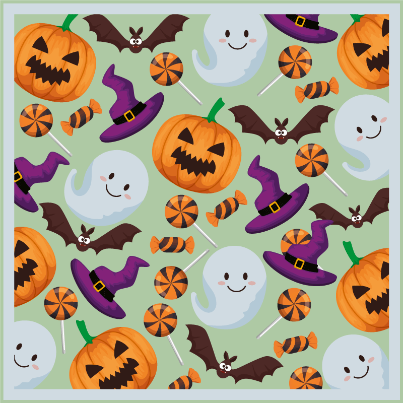 Tapis vinyle halloween ambiance halloween joyeuse - TenStickers