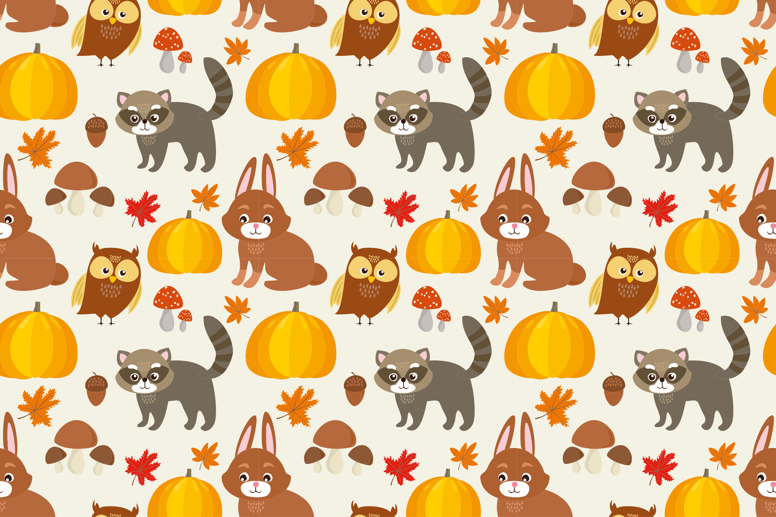 Tapis vinyle chambre bébé personnages animaux d'automne - TenStickers