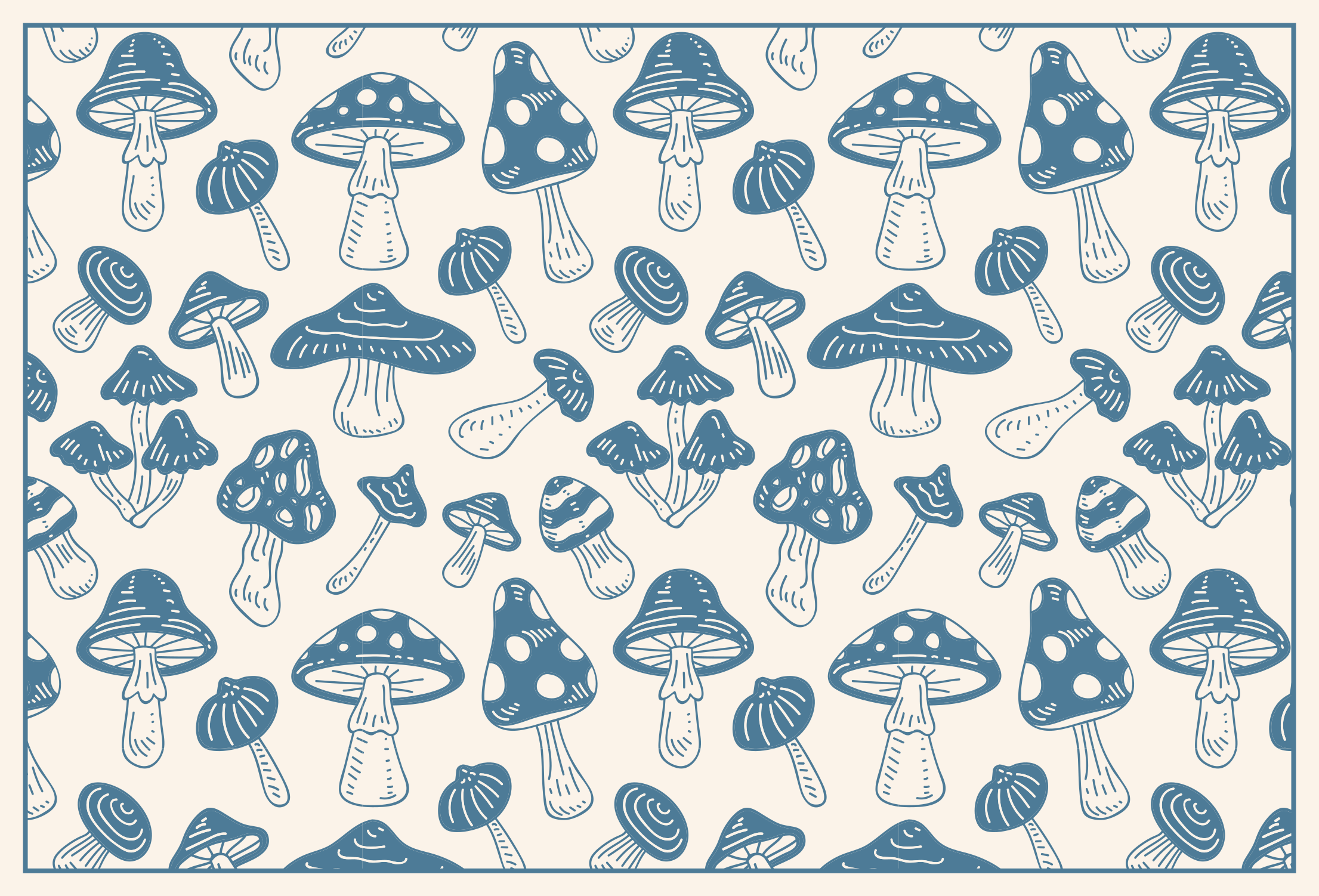 Tapis vinyle nature chic à motifs de champignons - TenStickers
