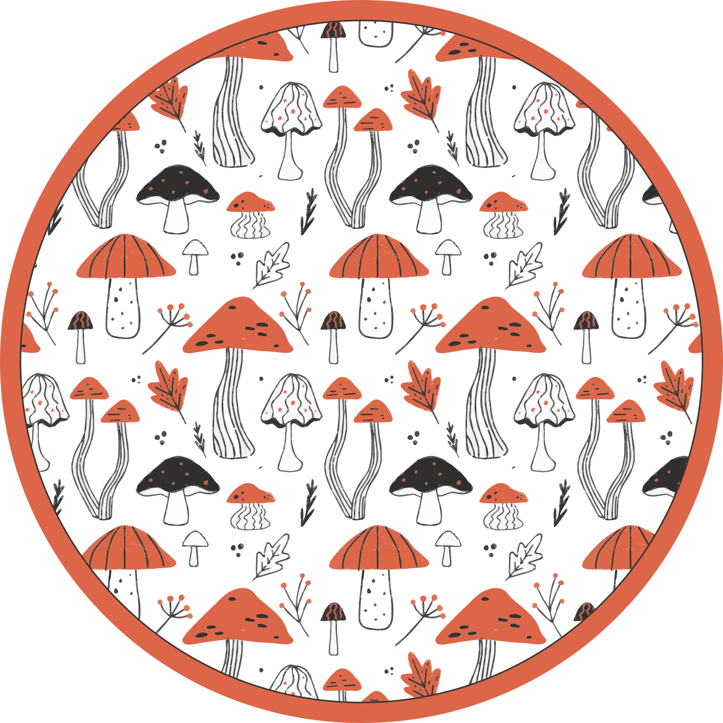 Tapis vinyle nature royaume des champignons fantastiques - TenStickers