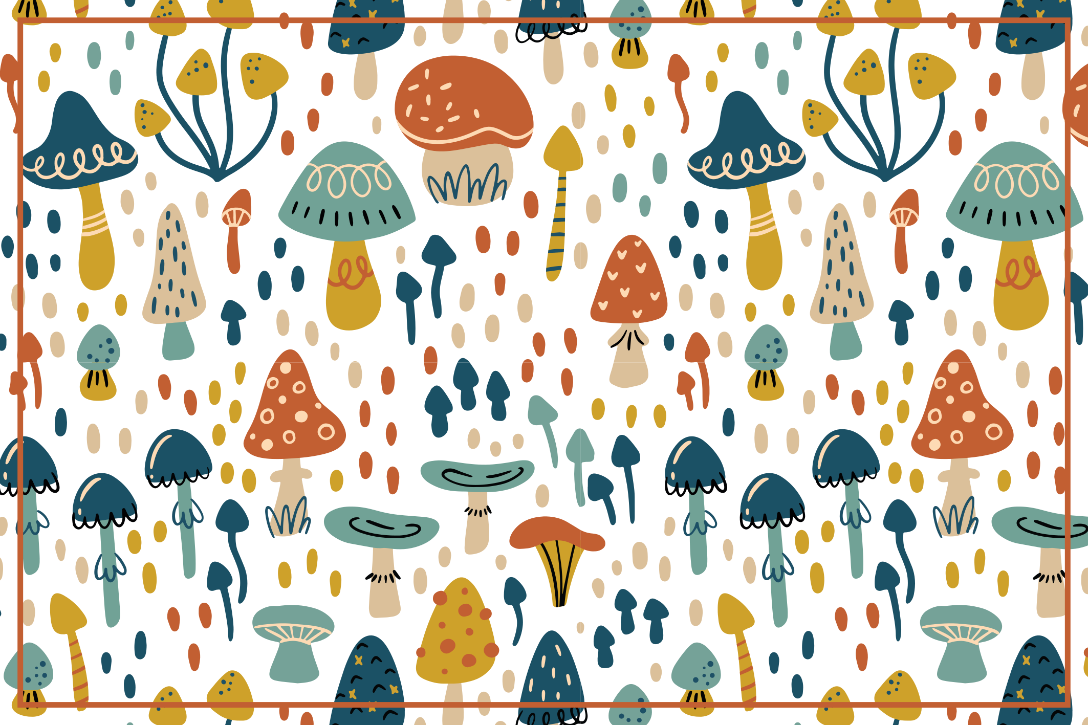 Tapis vinyle pour enfants thème de champignons colorés - TenStickers