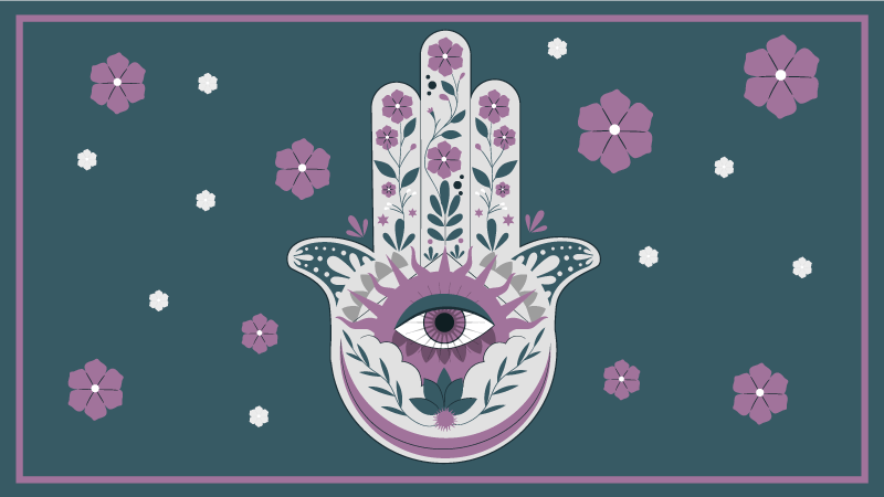 Tapis vinyle mandala style de main hamsa - TenStickers