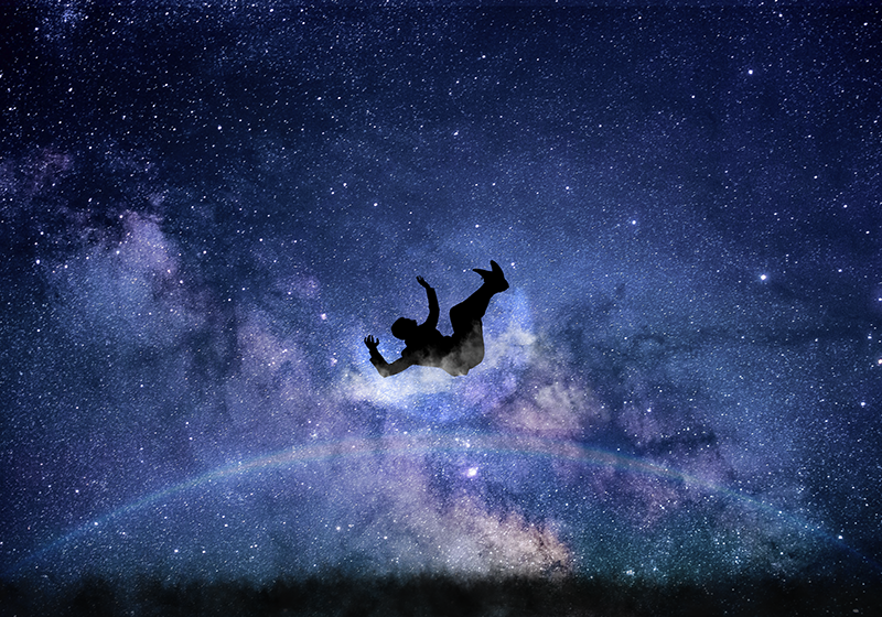 Tapis vinyle étoile chute à travers le cosmos - TenStickers