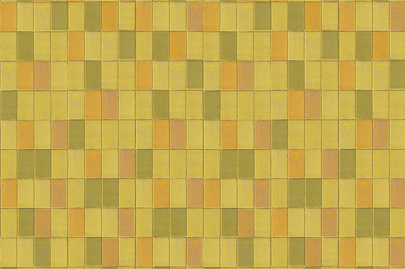 Tapis vinyle carreaux de ciment agencement mosaïque jaune - TenStickers