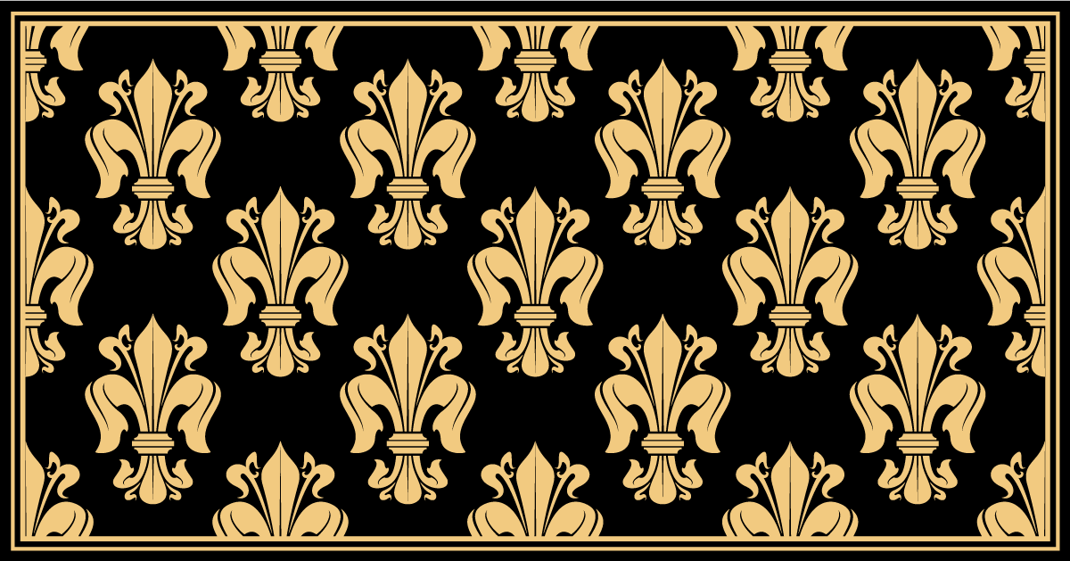Tapis vinyle salon élégant motif de fleur de lys - TenStickers