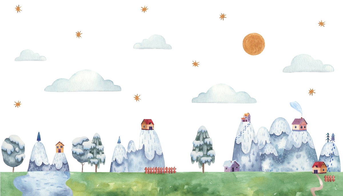 Tapis vinyle pour enfants scène de paysage enchanté - TenStickers