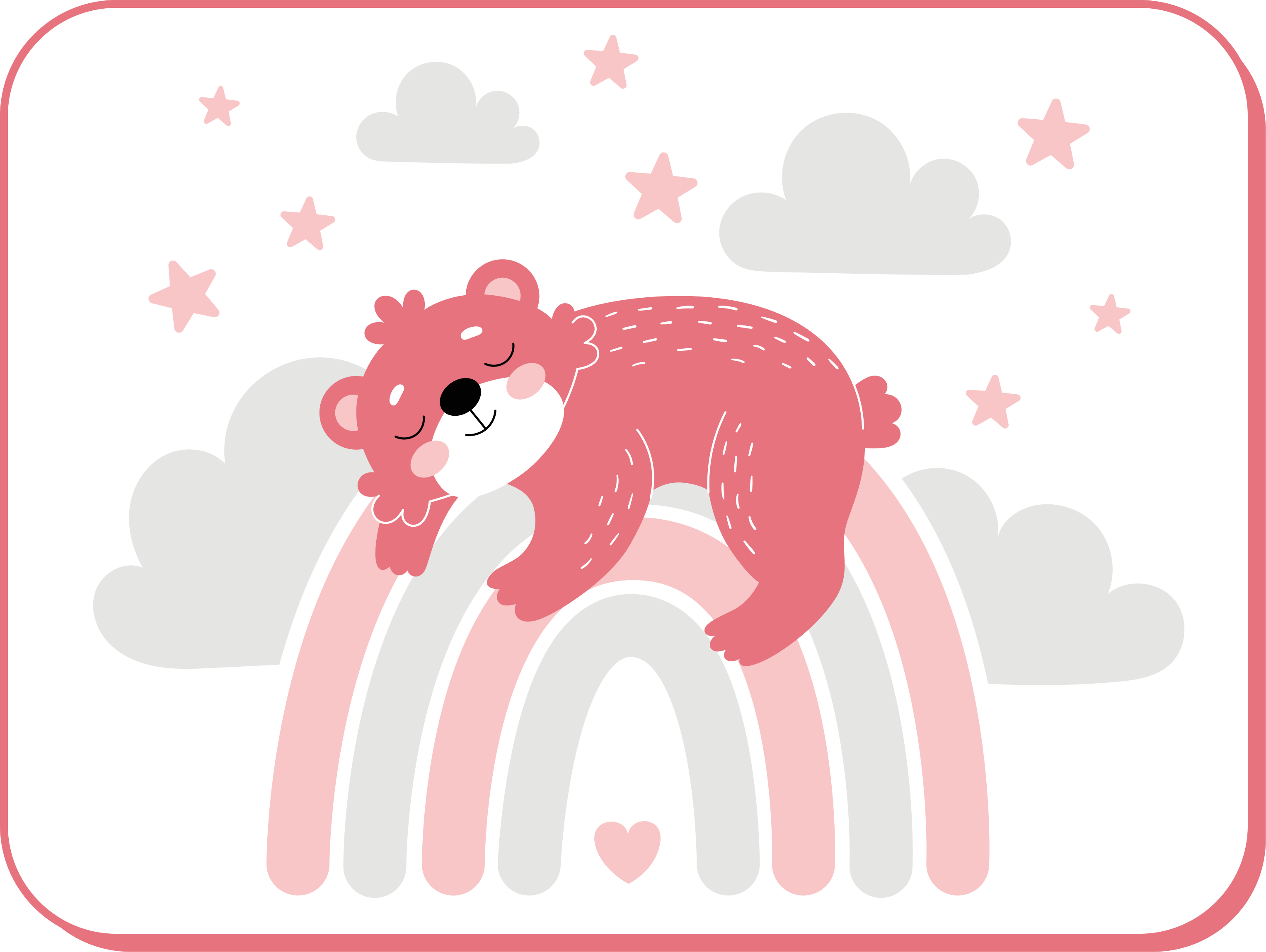 Tapis vinyle chambre bébé arc-en-ciel ours endormi - TenStickers