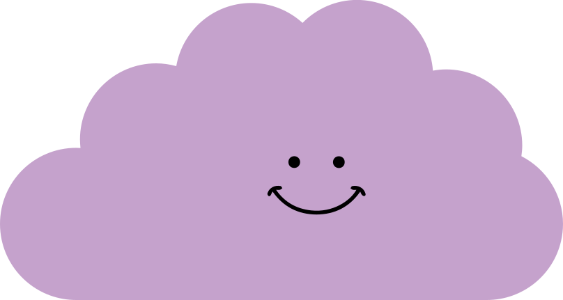 Tapis vinyle bébé nuage violet souriant - TenStickers