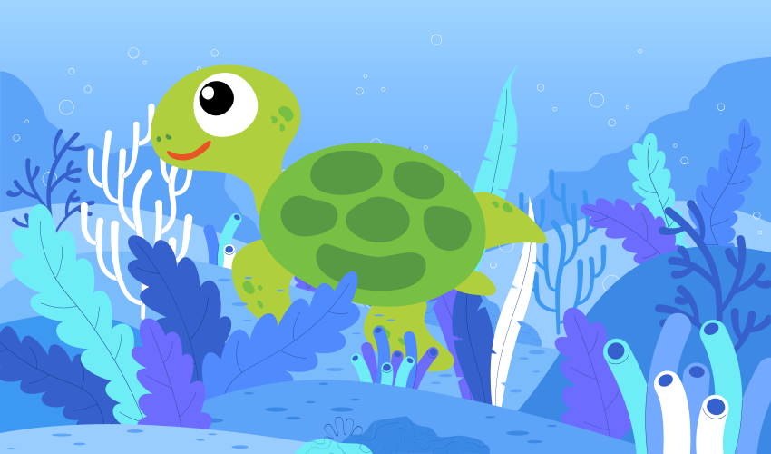 Tapis vinyle enfant tortue marine - TenStickers