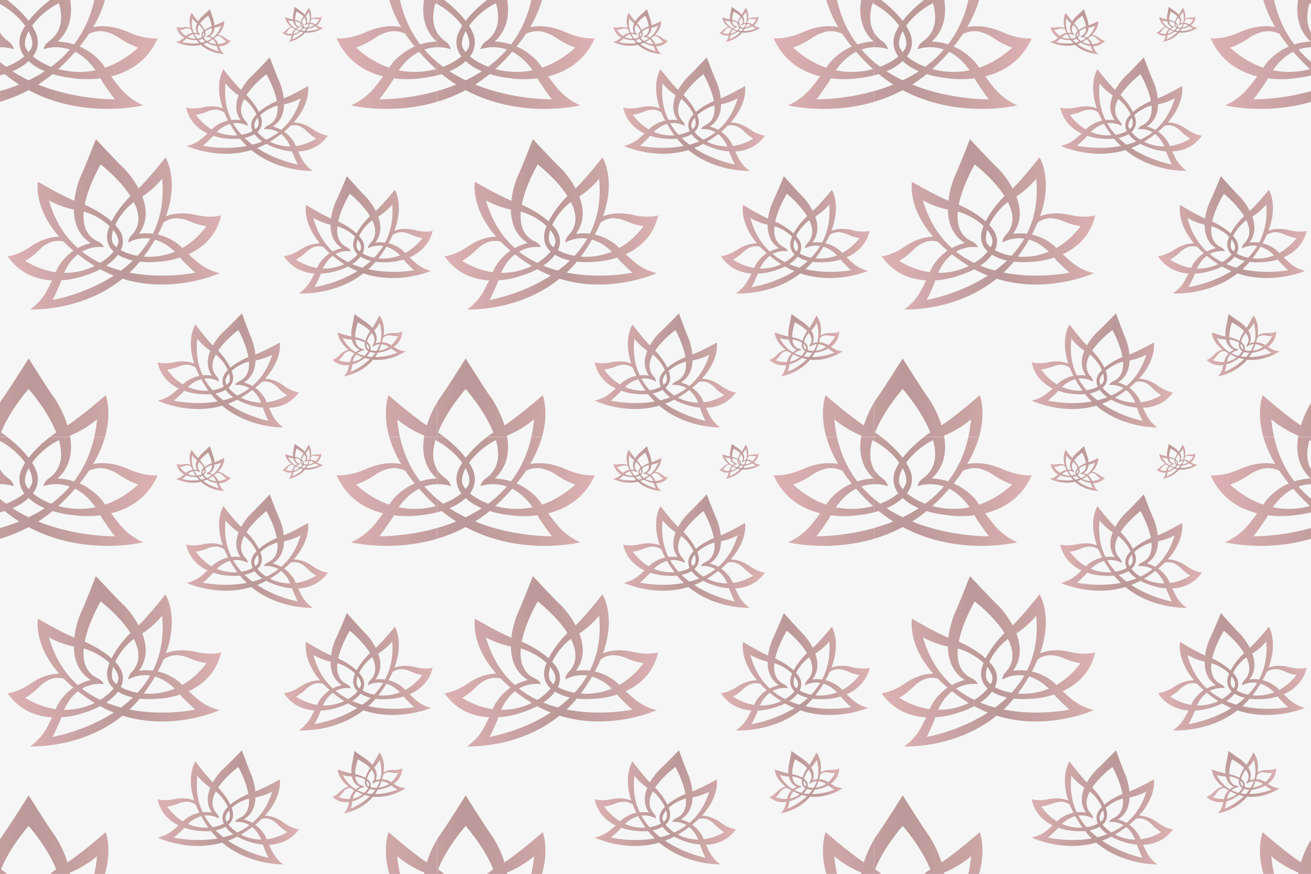Tapis vinyle fleurs et plantes motif de symétrie du lotus - TenStickers