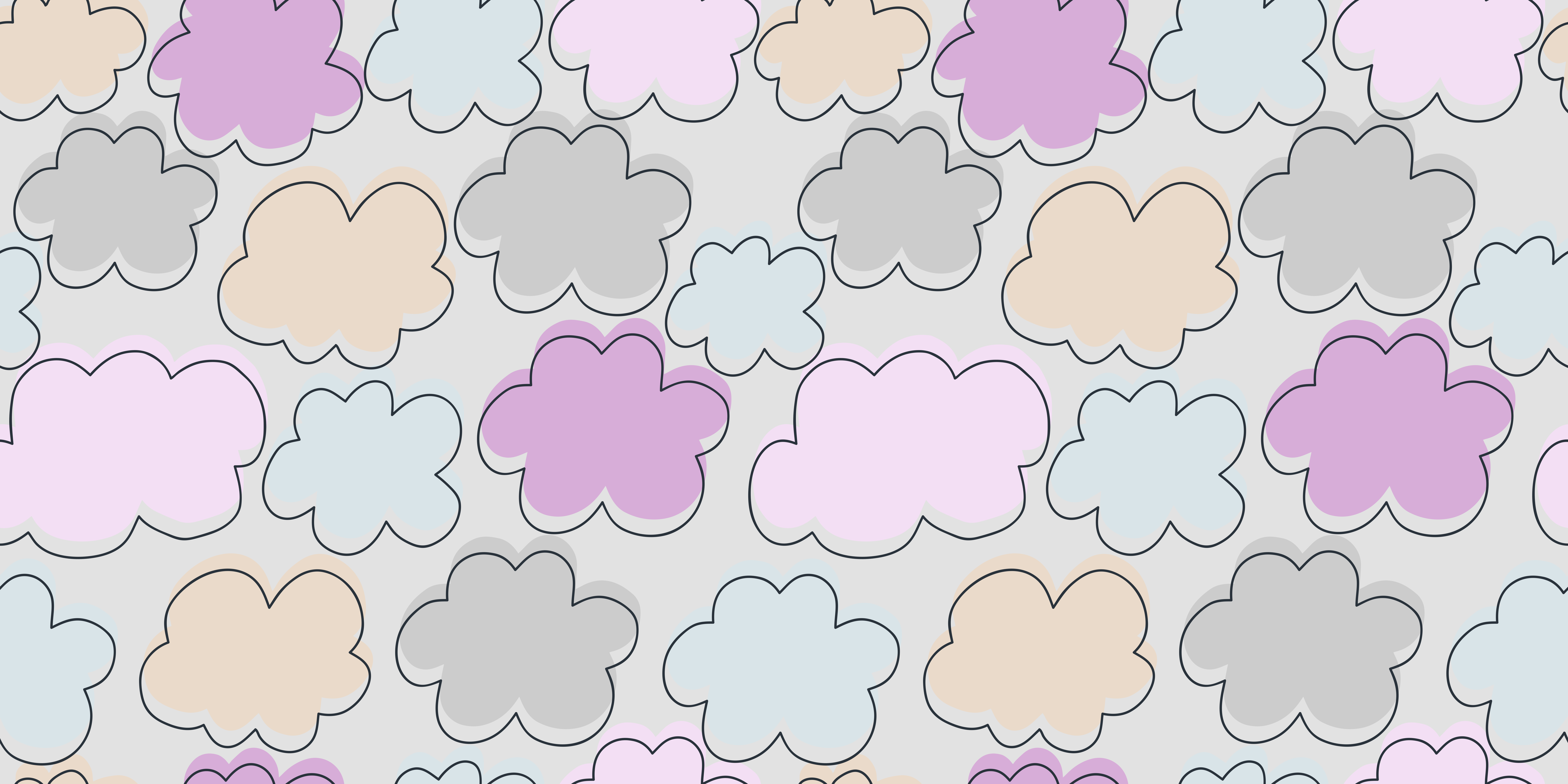 Tapis vinyle pour enfants motif de nuages pastel - TenStickers