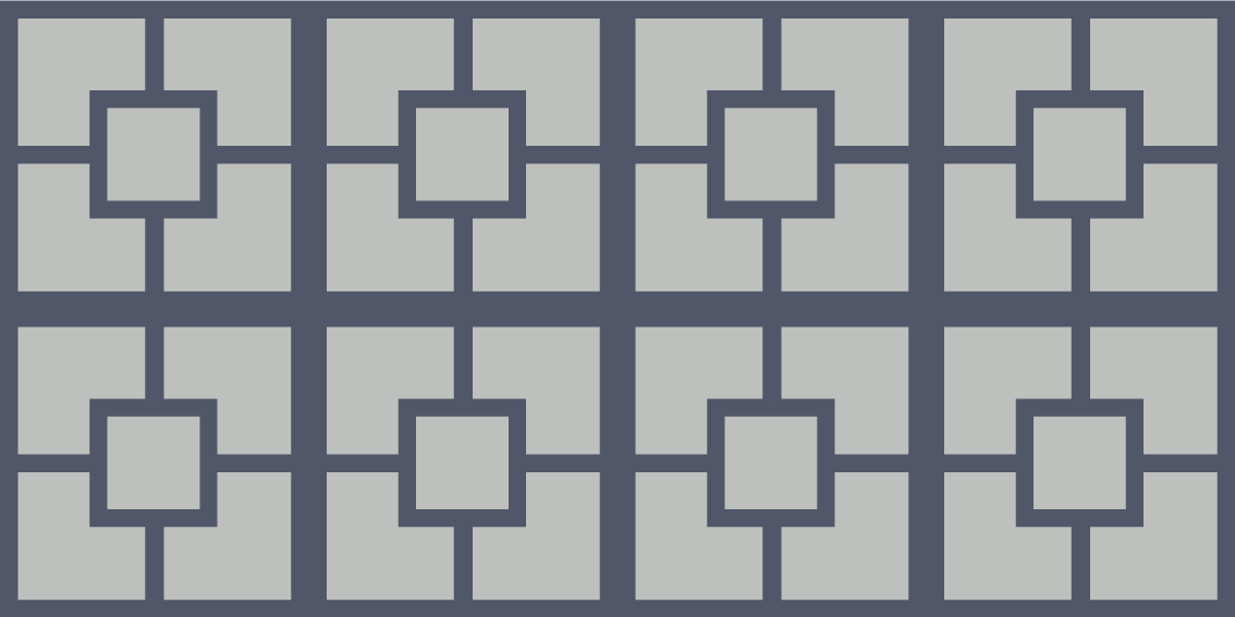 Tapis vinyle géométrique motif carré gris bleu - TenStickers