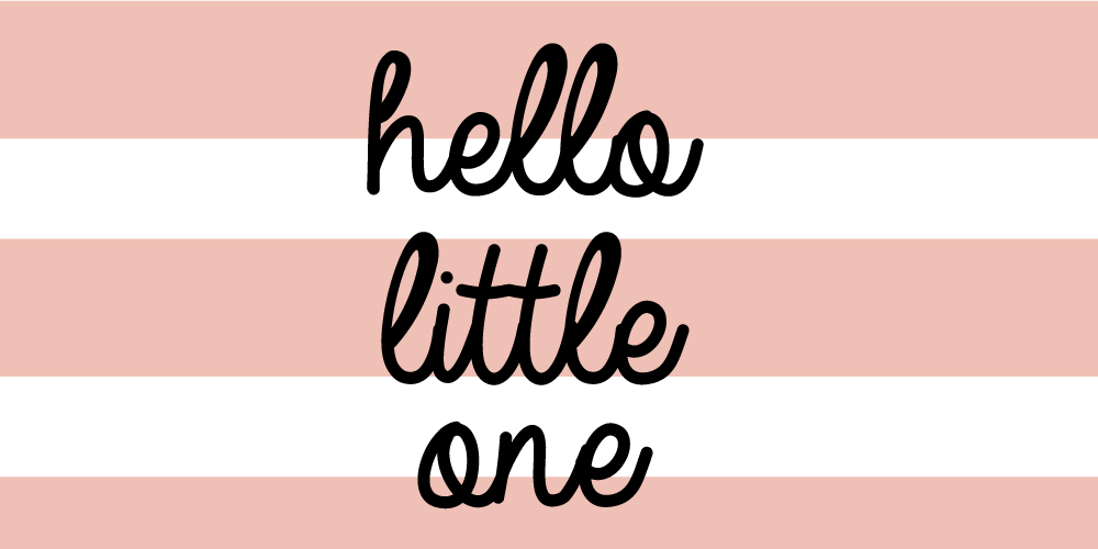 Tapis vinyle chambre bébé rayé rose Hello little one - TenStickers