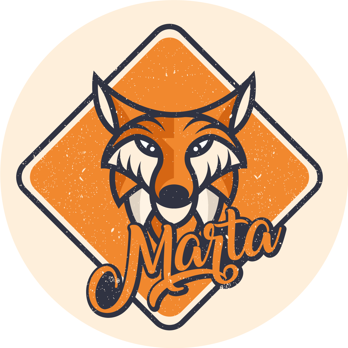 Tapis vinyle personnalisé renard intelligent personnalisable - TenStickers