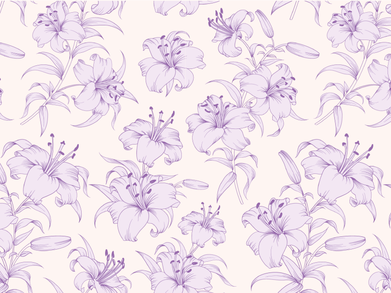 Tapis vinyle fleurs et plantes motif floral lilas - TenStickers