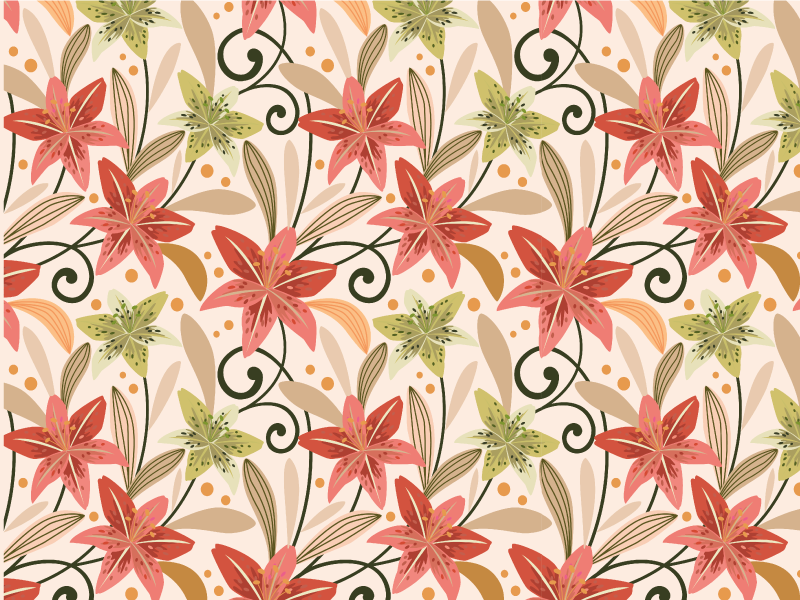 Tapis vinyle fleurs et plantes motif floral tourbillonnant - TenStickers