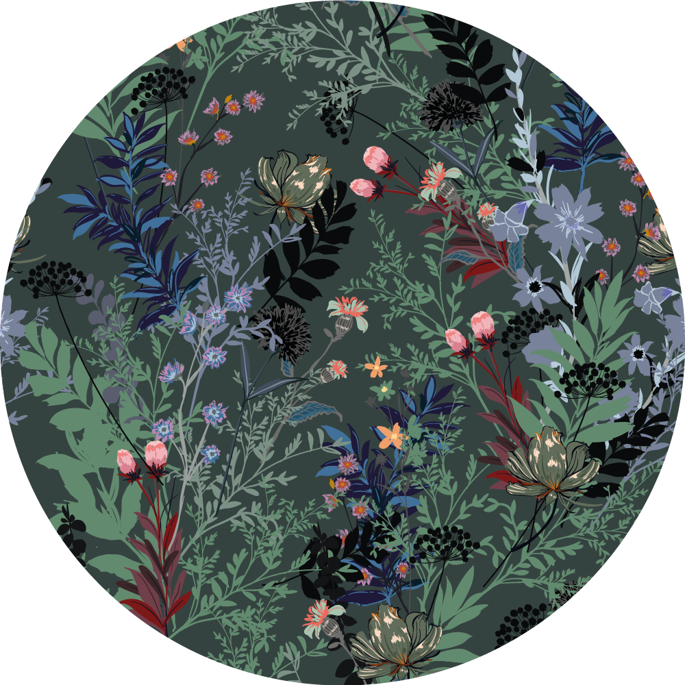 Tapis vinyle fleurs et plantes motif botanique - TenStickers