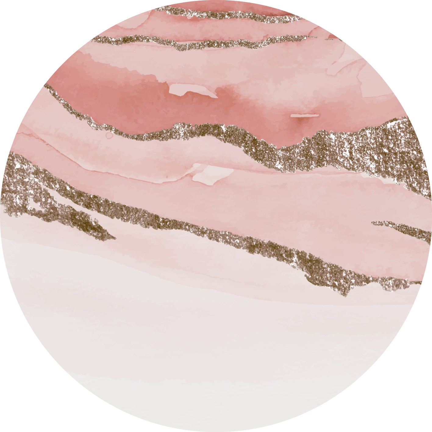 Tapis vinyle rond effet marbre rose et doré - TenStickers