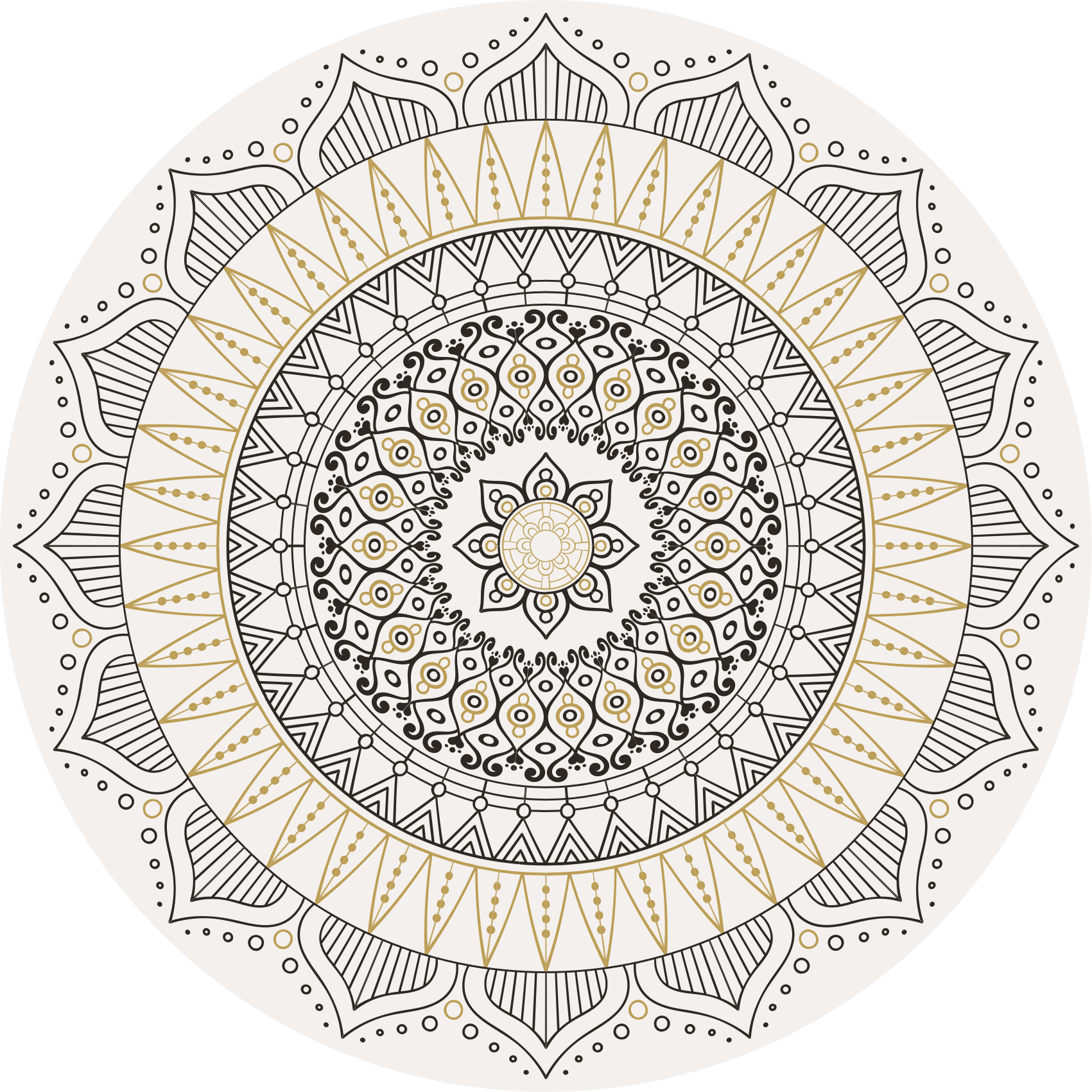Tapis vinyle mandala pièce maîtresse mandala - TenStickers
