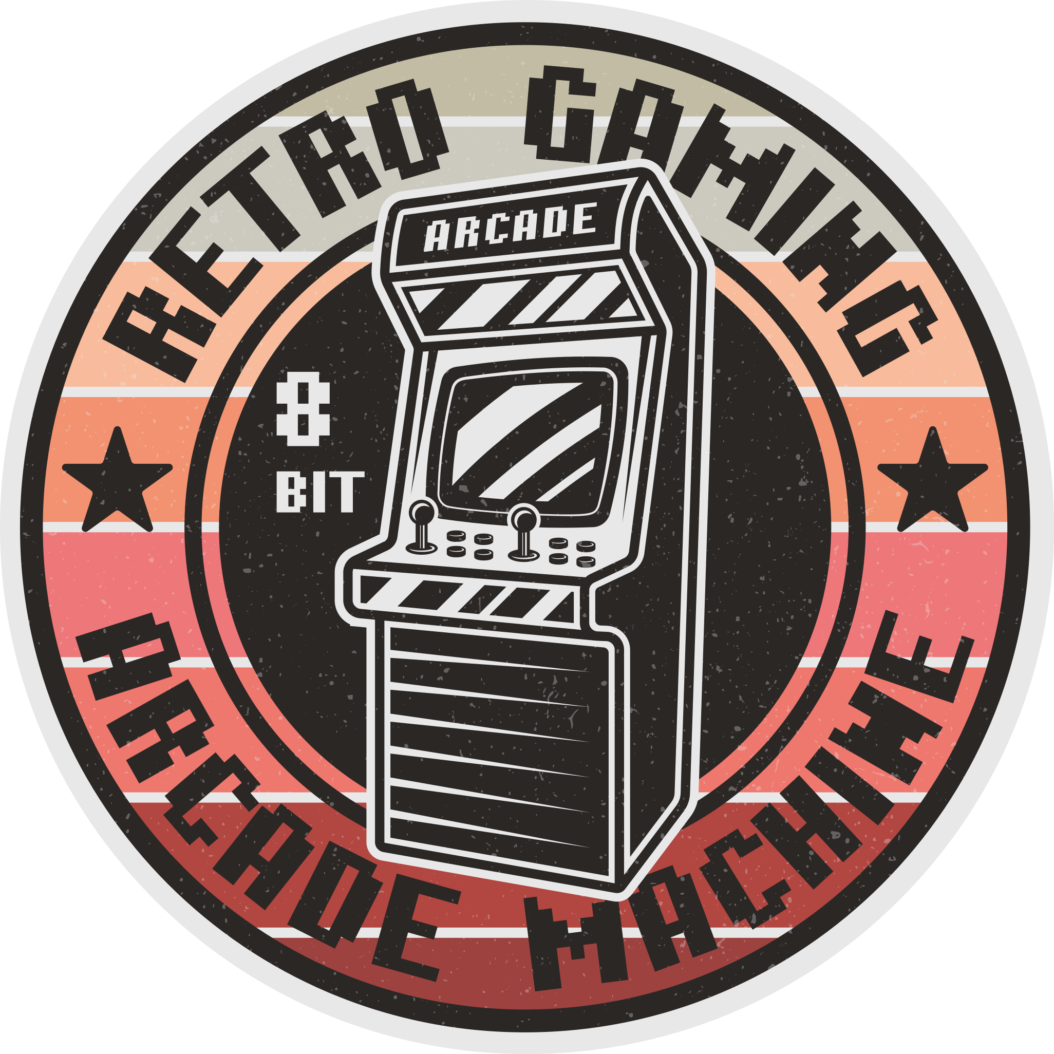 Tapis vinyle ado rond jeux d'arcade rétro - TenStickers