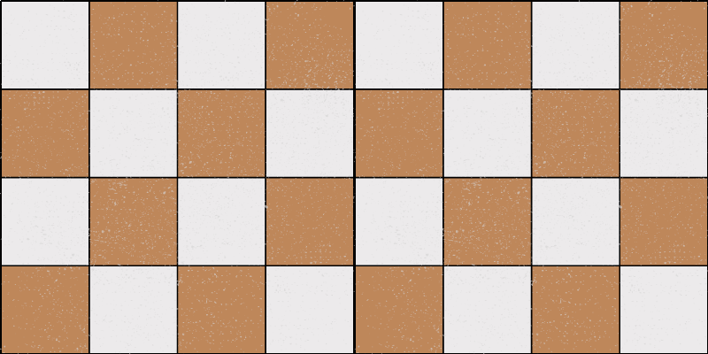 Tapis vinyle cuisine carreaux de ciment damier blanc et brun - TenStickers