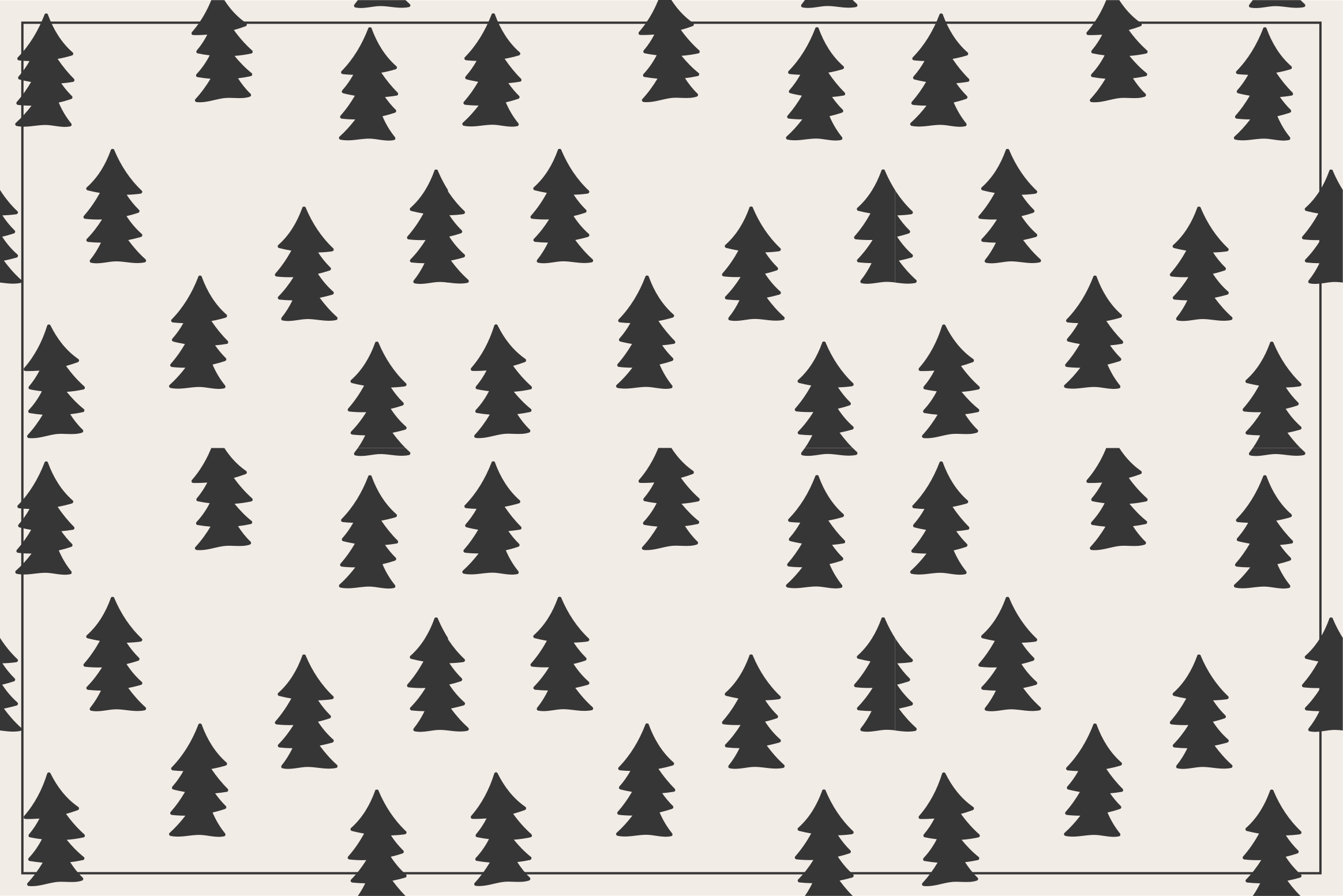 Tapis vinyle salon formes d'arbres noirs sapins - TenStickers