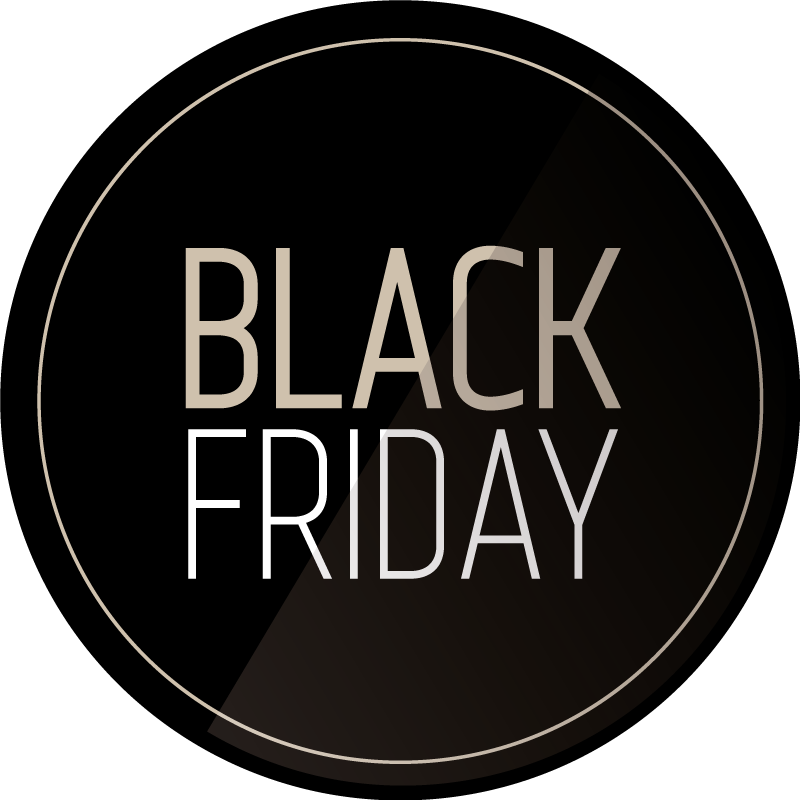 Tapis vinyle rond noir Black Friday - TenStickers