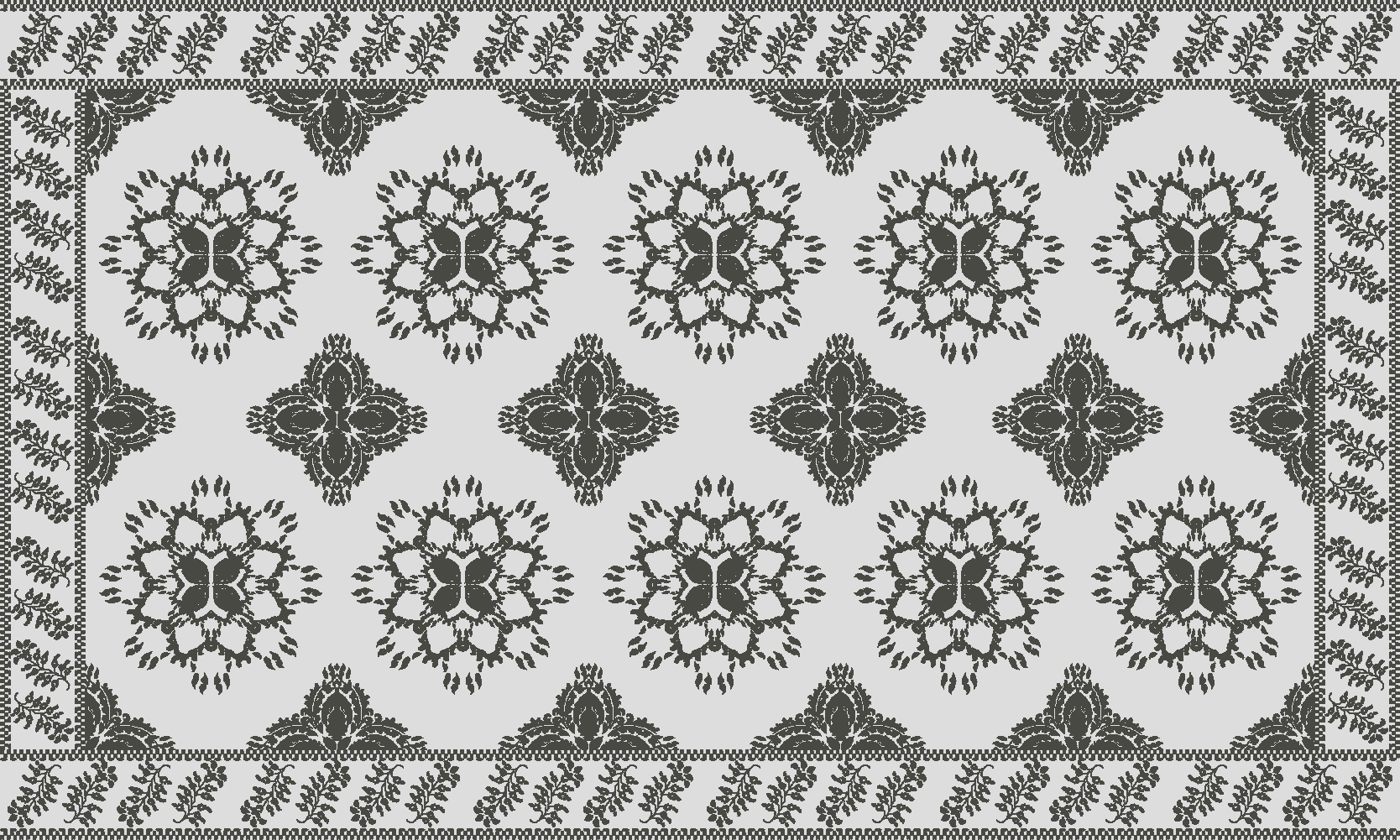 Tapis vinyle salle a manger motif floral vintage - TenStickers