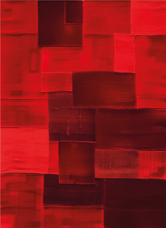 Tapis vinyle rouge motif reconstitué - TenStickers