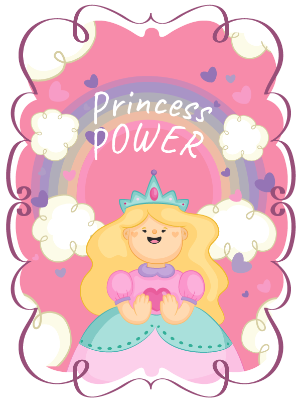 Tapis vinyle pour enfants tapis de jeu princesse puissance - TenStickers