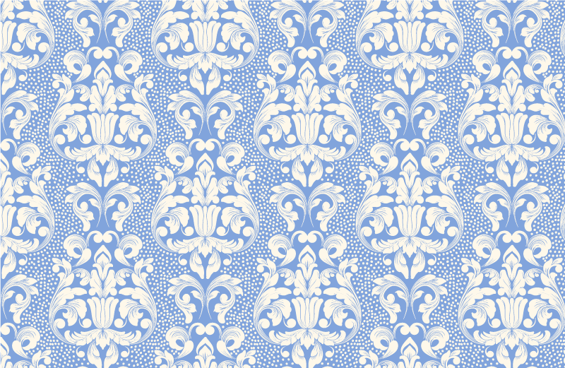Tapis vinyle carreaux de ciment motif bleu baroque - TenStickers