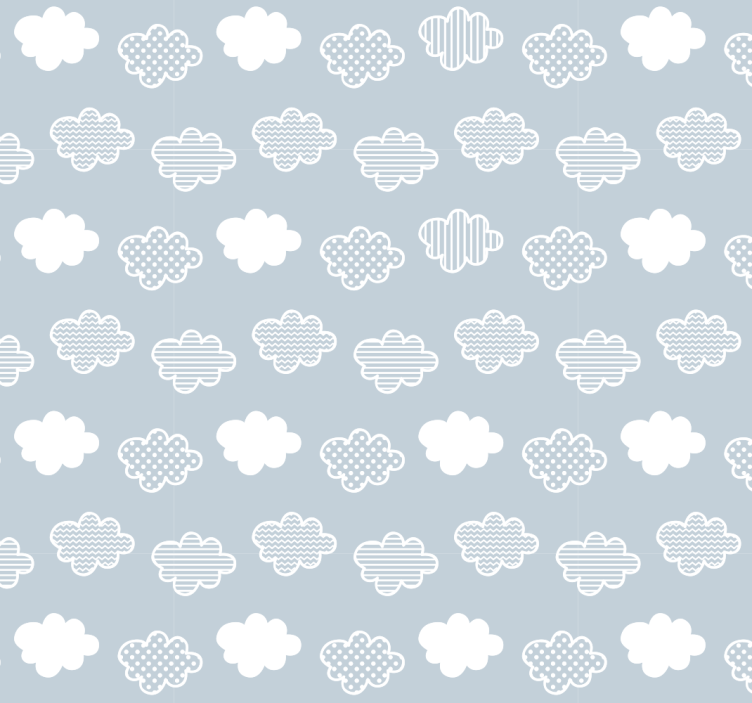 Papier peint cercles motif de nuages - TenStickers