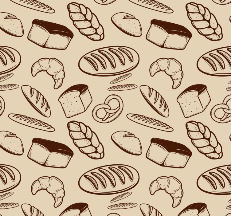 Papier peint cuisine modèle d'éléments de boulangerie - TenStickers
