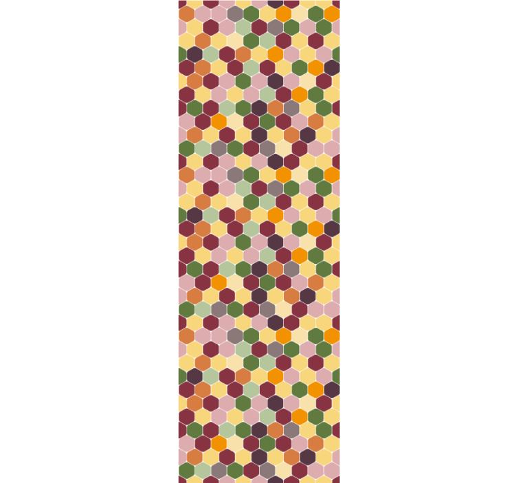 Papier peint carrelage petits hexagones colorés - TenStickers