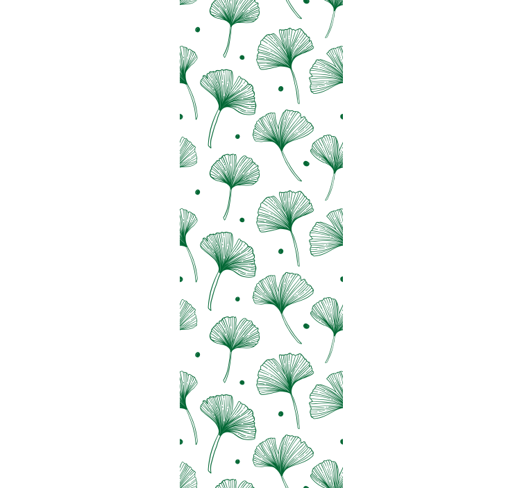 Papier peint feuillage ginkgo vert élégant - TenStickers