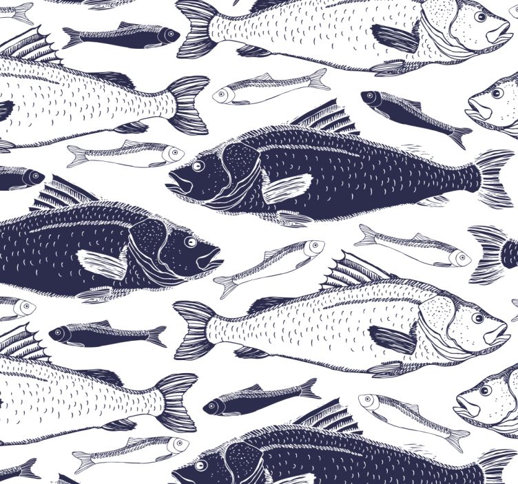 Papier peint design de poissons de mer - TenStickers