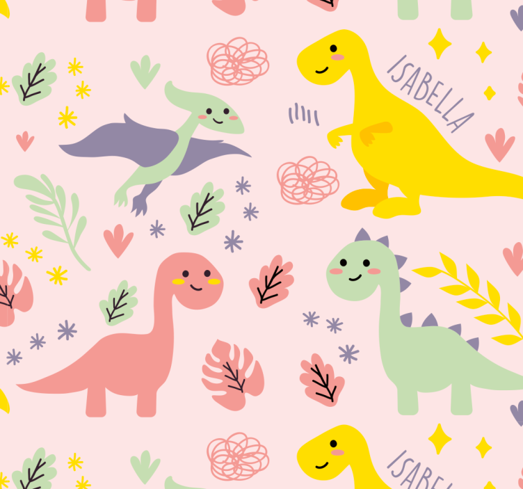 Papier peint chambre bébé thème dinosaures - TenStickers
