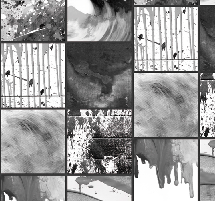 Papier peint moderne graphique ville enveloppée de pluie - TenStickers