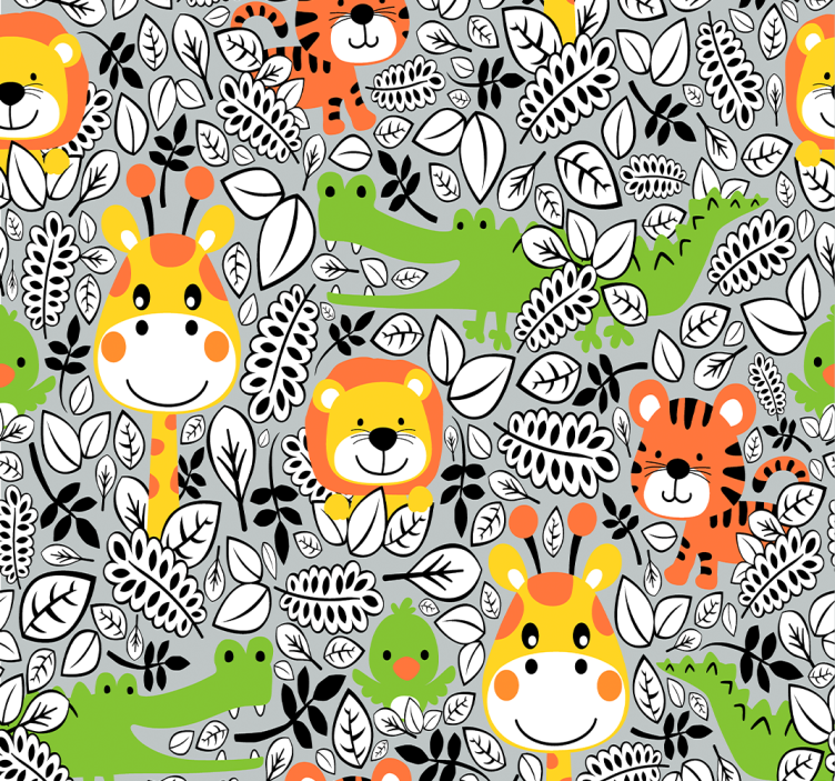 Papier peint animal plaisir des animaux de safari - TenStickers